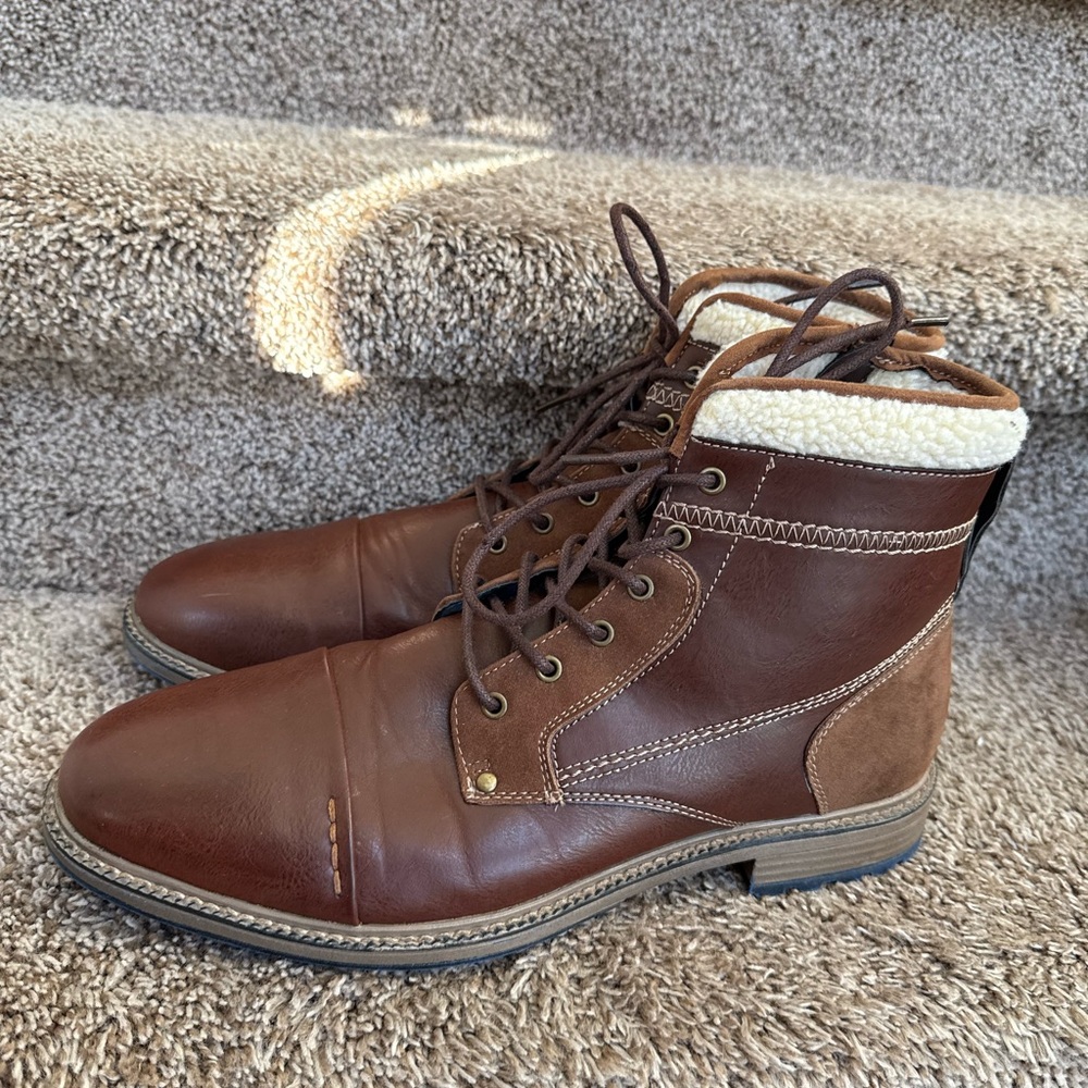 River Island Brown Leather and Suede Boots